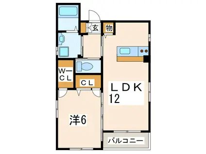 リブズ菊池III(1LDK/3階)の間取り写真