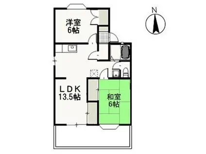 ファミーユ・ビボD(2LDK/1階)の間取り写真