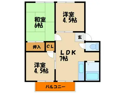 ウィンディア(3LDK/2階)の間取り写真