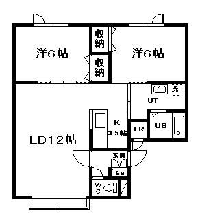 グルックハイム(2LDK/1階)の間取り写真