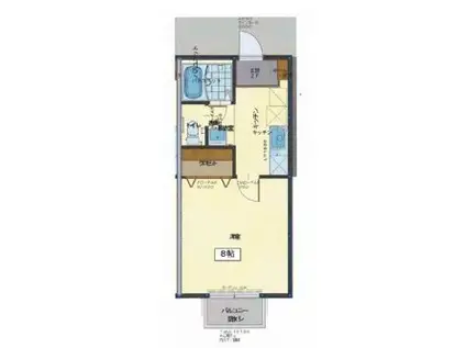 ルナソレイユ(1K/2階)の間取り写真