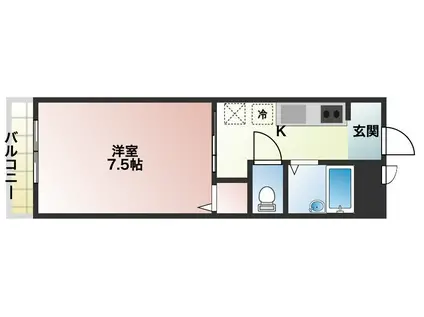 ディアコートMA(1K/2階)の間取り写真