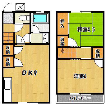メゾン小田(2DK/1階)の間取り写真