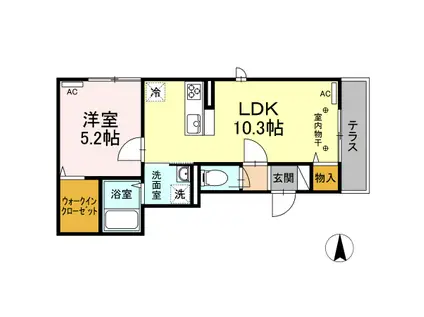 パストラーレー赤堤5丁目-(1LDK/1階)の間取り写真