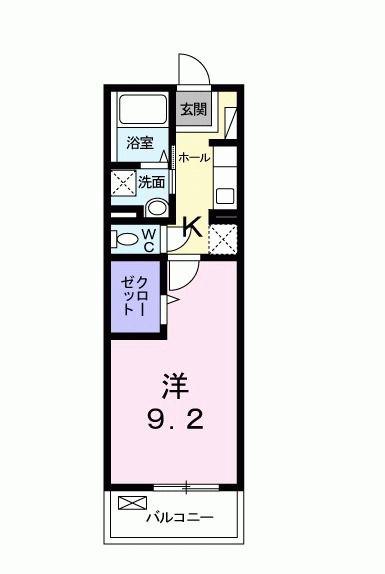 グレイスカレントI(1K/3階)の間取り写真