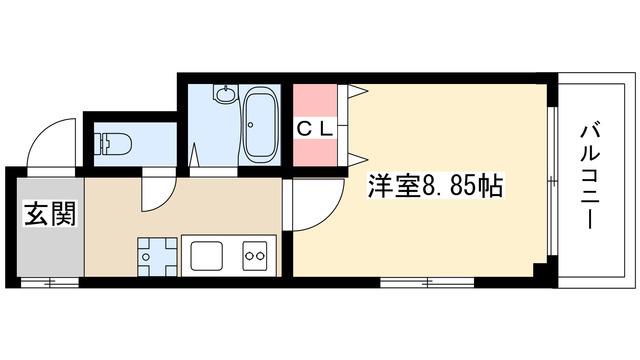 シティライフ社台(1K/1階)の間取り写真