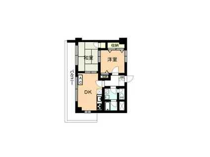 ドミール湘南(2DK/2階)の間取り写真