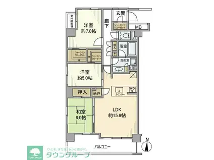 アーデルフェリエ国立東(3LDK/3階)の間取り写真