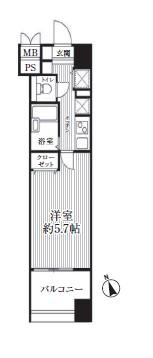 HF南麻布レジデンス(1K/3階)の間取り写真