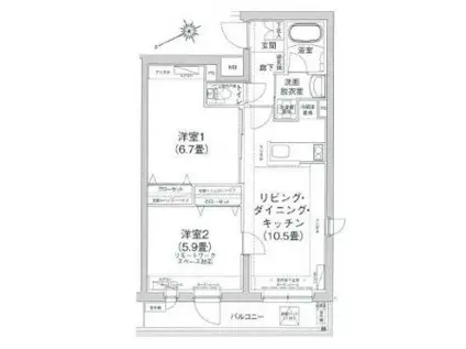 アイル グランデ池袋ノース(2LDK/9階)の間取り写真