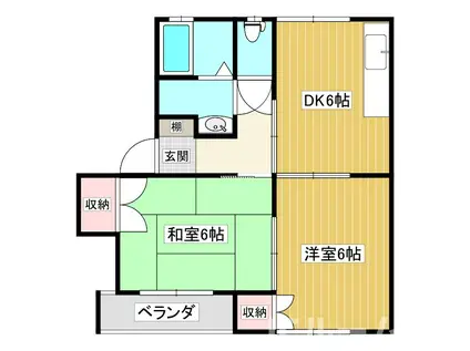 ベルメゾンゆきA(2DK/2階)の間取り写真