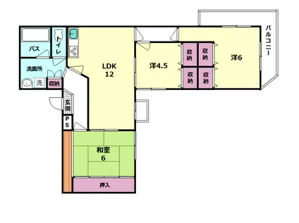 メゾンニュー大宮(3LDK/7階)の間取り写真