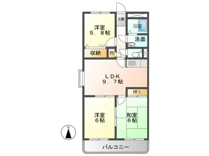 ア・ドリームMORI(3LDK/4階)の間取り写真