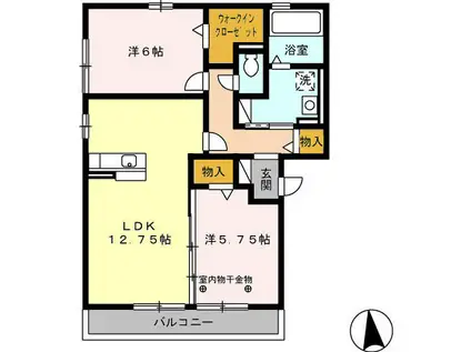 グランアルジャン(2LDK/3階)の間取り写真