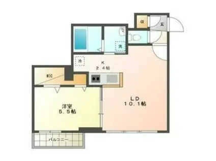 PLAZA緑丘(1LDK/2階)の間取り写真