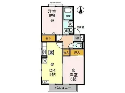 コーポラスITOII A(2DK/1階)の間取り写真