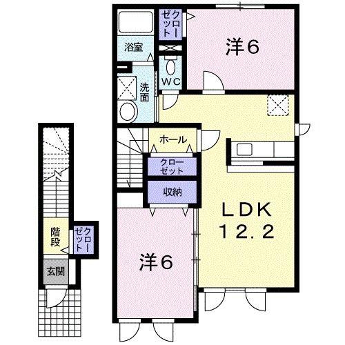ロンカンパーニュ(2LDK/2階)の間取り写真