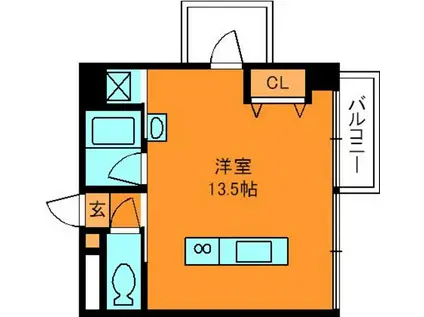 WANARI(ワンルーム/2階)の間取り写真