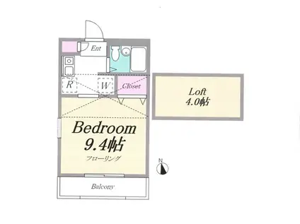 ヴェネディクト代田(ワンルーム/2階)の間取り写真