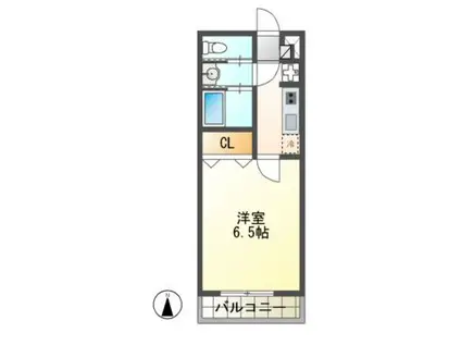 パインテール千成(1K/3階)の間取り写真