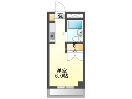 ジュネスハイム(ワンルーム/1階)の間取り写真