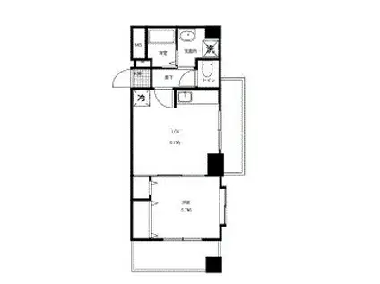 B・Jハウス博多(1LDK/7階)の間取り写真