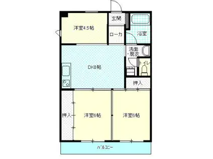 ロイヤルハイツ(3DK/7階)の間取り写真