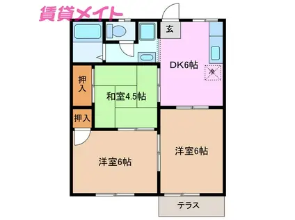 ハイツノムラ(3DK/2階)の間取り写真