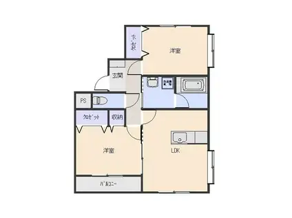 セントラルパーク(2LDK/3階)の間取り写真