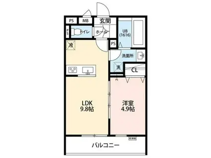 リコルテ柳根町(1LDK/3階)の間取り写真