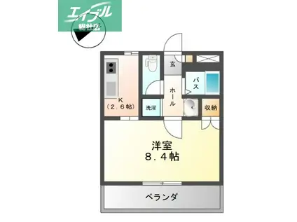 プリメール老松(1K/1階)の間取り写真