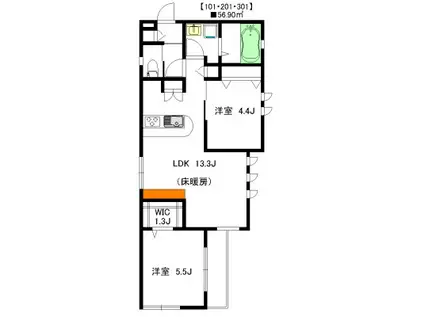 小松舎II(2LDK/2階)の間取り写真