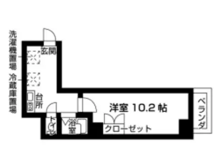 レジデンス荏原(1K/8階)の間取り写真