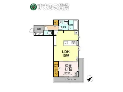 グレイスガーデン赤渋(1LDK/2階)の間取り写真