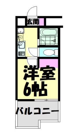 フリーディオ鳳東(1K/4階)の間取り写真