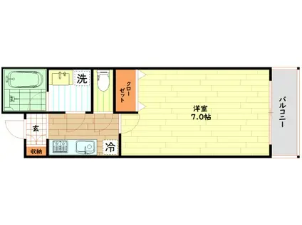 セイワパレス福島駅前(1K/4階)の間取り写真