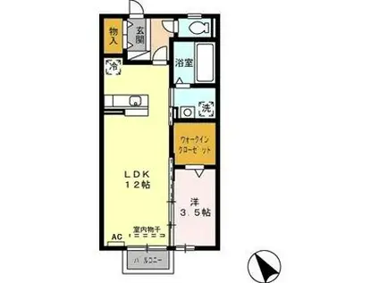 ル・ヴェール(1LDK/2階)の間取り写真