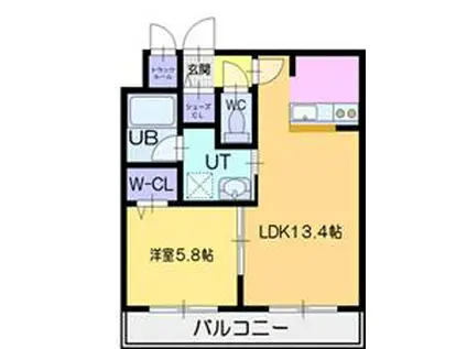 ル・ノール桑園(1LDK/1階)の間取り写真