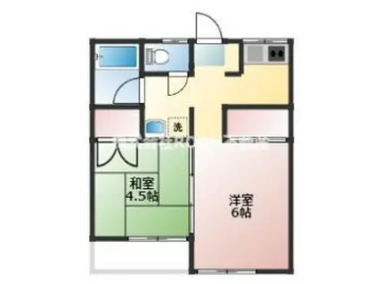 コーポ77(2K/2階)の間取り写真