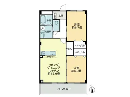 サクラヒルズ(2LDK/1階)の間取り写真