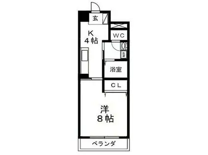第2ジーオンビル(1K/3階)の間取り写真