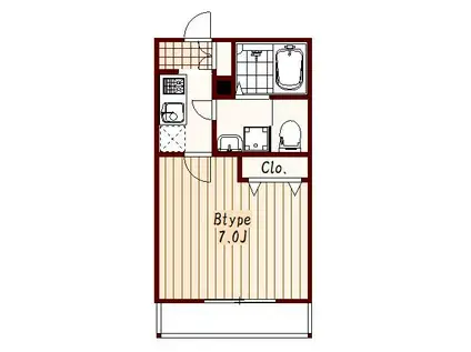 ESPAISI楓(1K/2階)の間取り写真