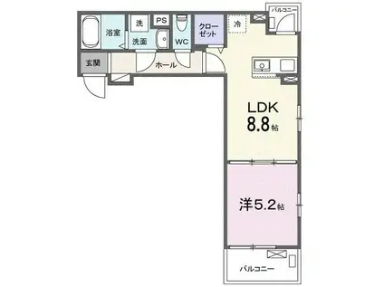 NSアステール(1LDK/3階)の間取り写真