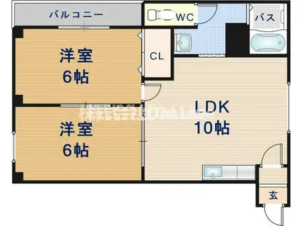 マイプラザ田島(2DK/1階)の間取り写真