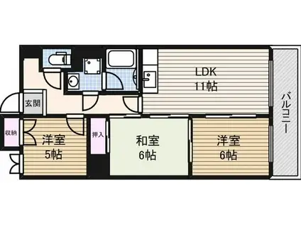 橘屋ビルAMDE(3LDK/4階)の間取り写真