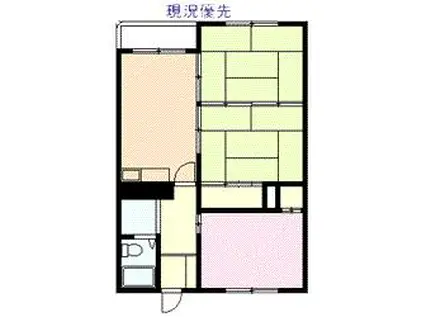 北都ハイツ(3DK/3階)の間取り写真