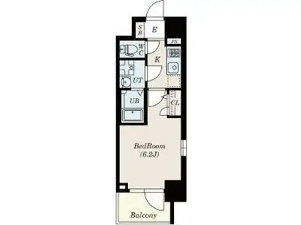 エスリードレジデンス大阪グランノースI(1K/4階)の間取り写真