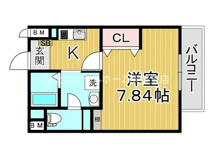 EXハイツ天美東(1K/3階)の間取り写真