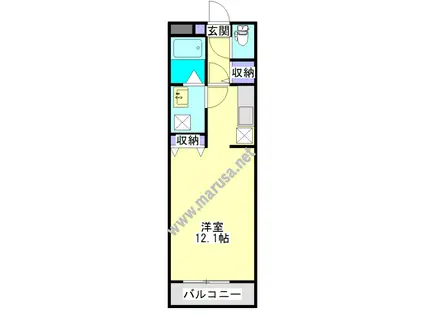 イーストリッツ(ワンルーム/2階)の間取り写真