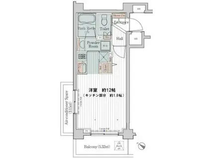 カスタリア三宿(ワンルーム/2階)の間取り写真